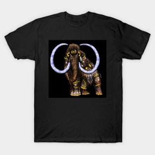 mammoth elephant in safari of mandala ecopop totonac tribal pattern T-Shirt